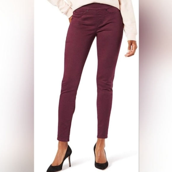 Signature by Levis Strauss Modern Contouring Stretch Jegging Pants Burgundy - Picture 11 of 16